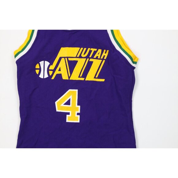 Vintage 80s Sand Knit Mens Small Utah Jazz Adrian Dantley Basketball Uniform USA - Picture 4 of 11